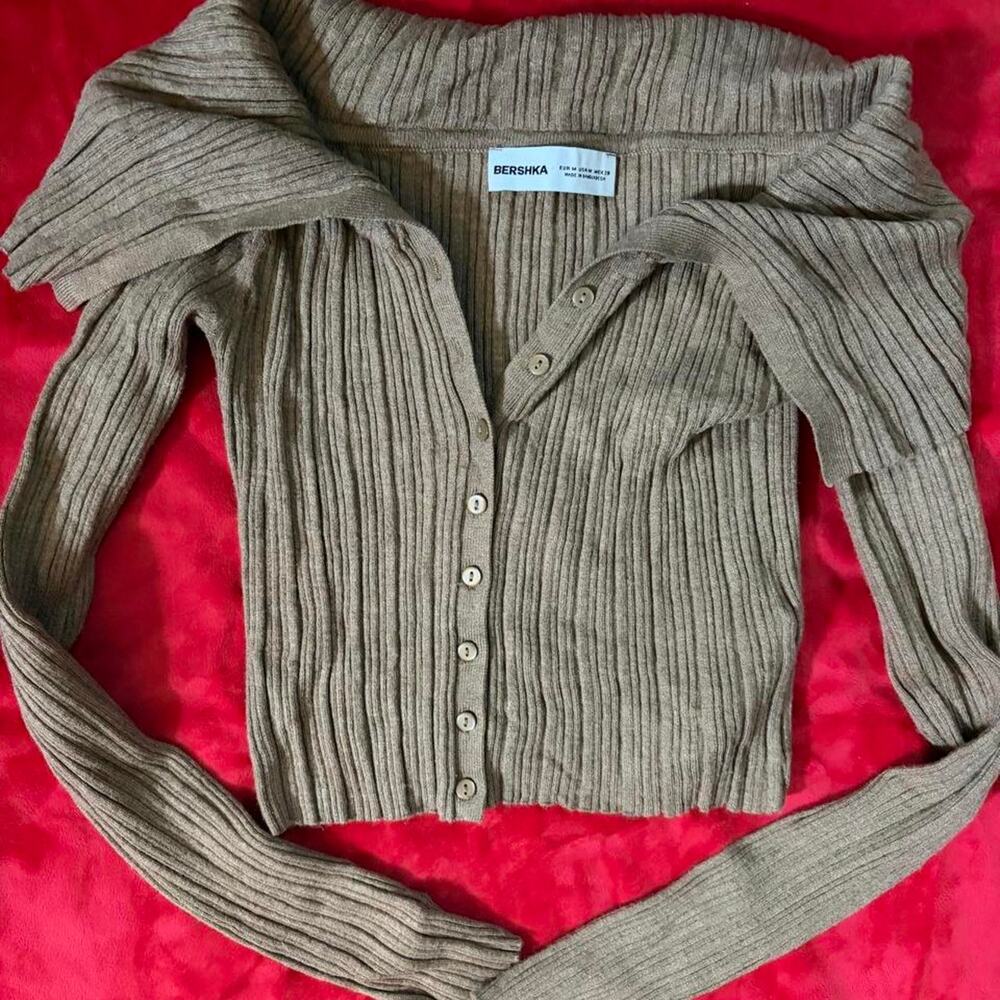 Bershka mocha brown ribbed knit - Picture 3 of 4